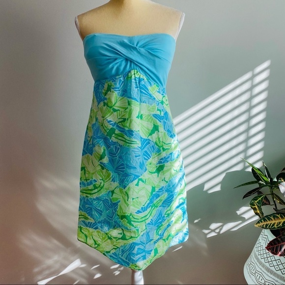 Lilly Pulitzer gators alley strapless dress - Picture 2 of 7